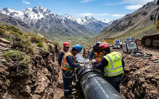 Piping HDPE y obras hidráulicas en alta montaña, cordillera Quinta Región